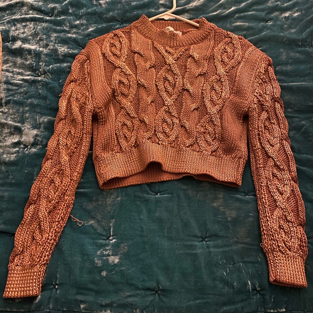 Zara Pink and Gold Crop Sweater✨